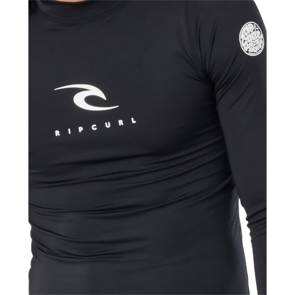 2022 Rip Curl Men Corps Long Sleeve UV Rash Vest WLE3QM Black
